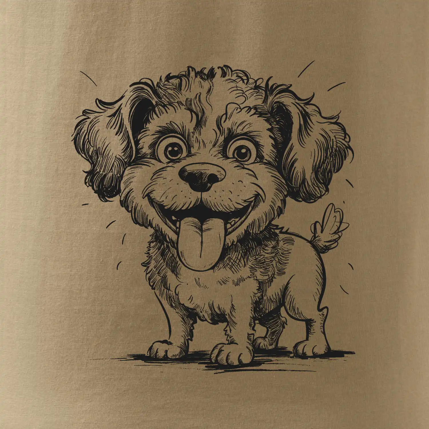 Lagotto romagnolo karikatura vypláznutý jazyk
