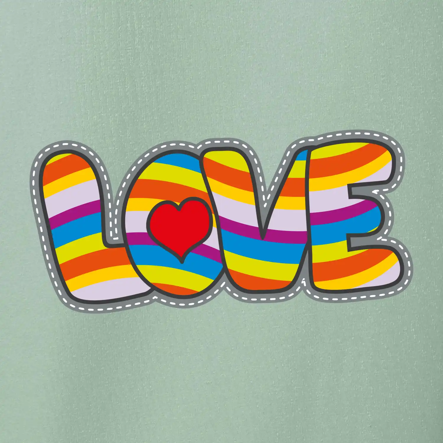 Love nápis duhový
