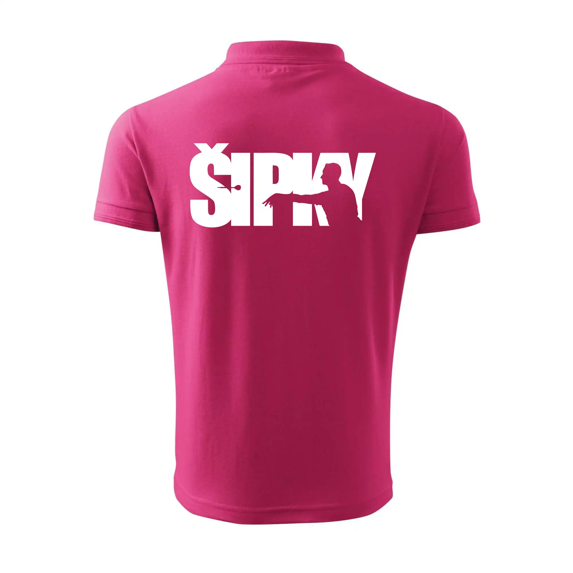 Šipky - nápis se šipkařem