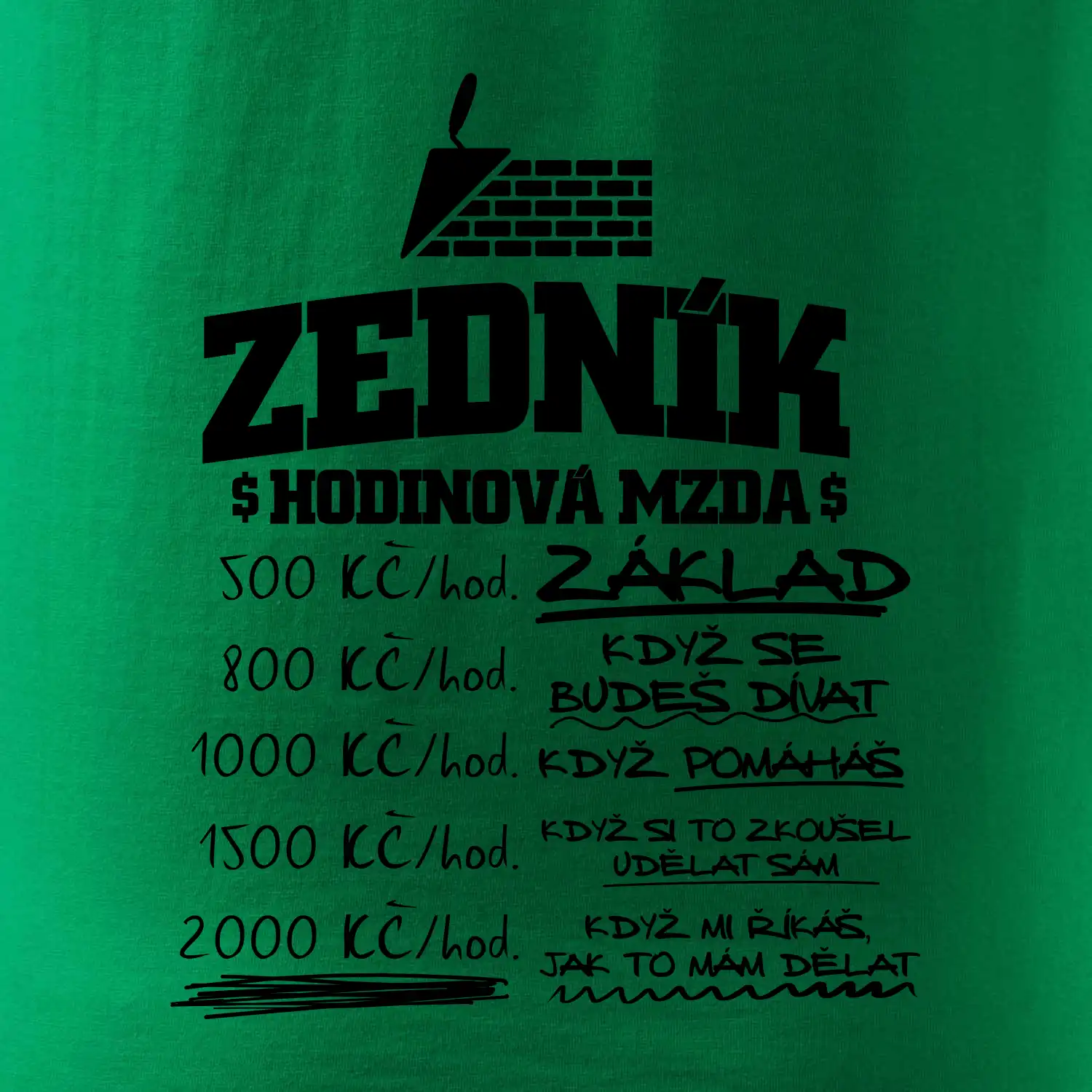Hodinová mzda zedník