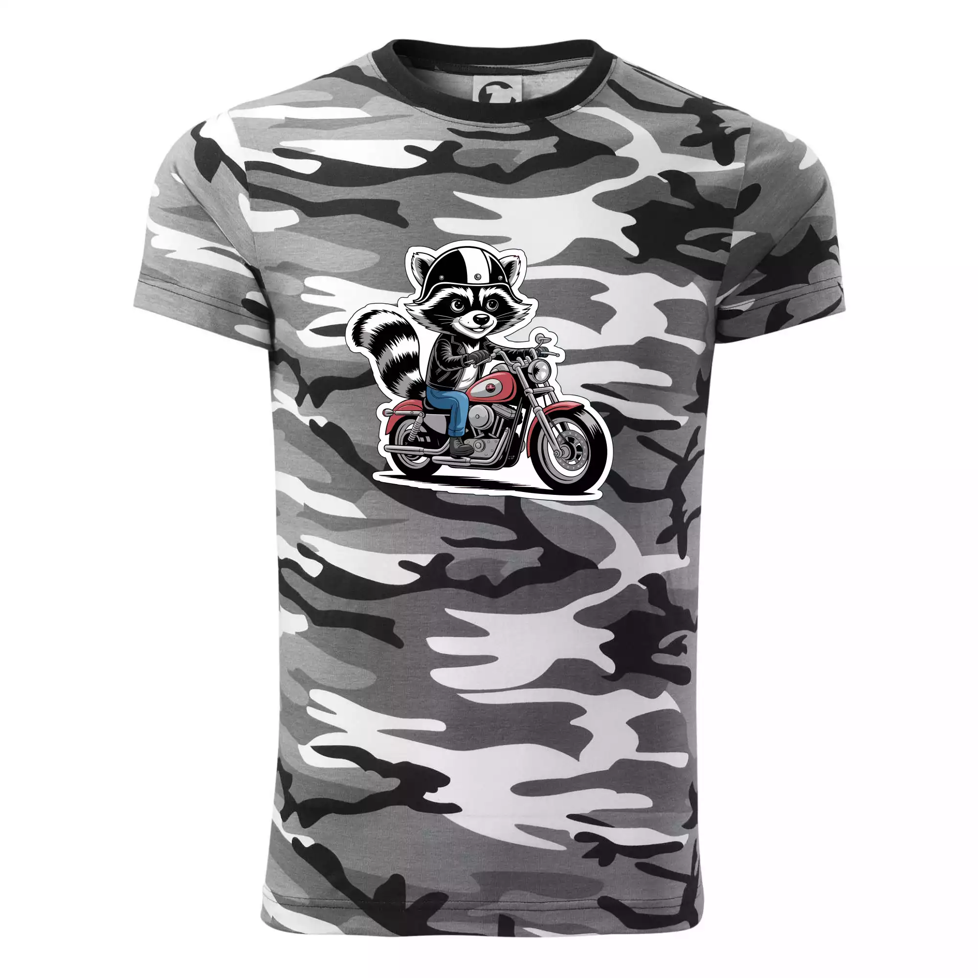 Mýval na motorce kreslený