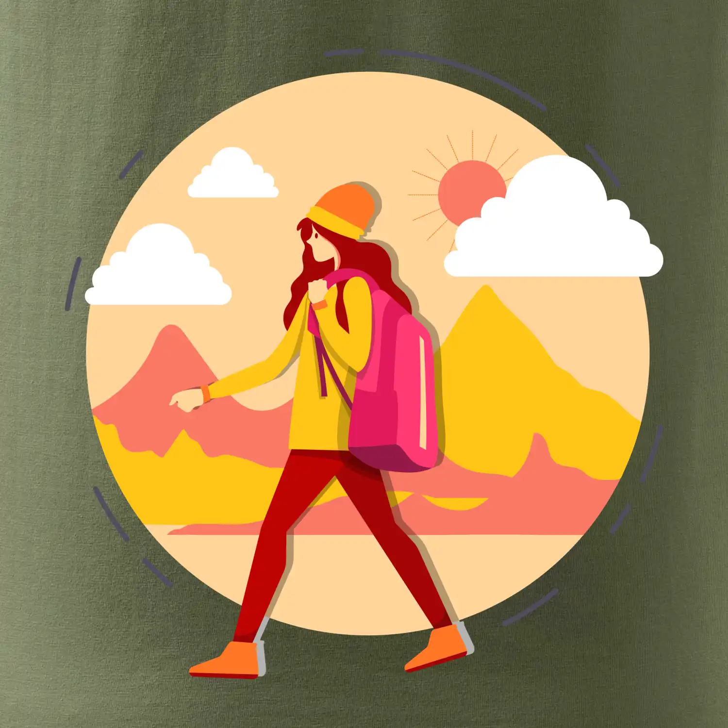 Barevný párový motiv na hory