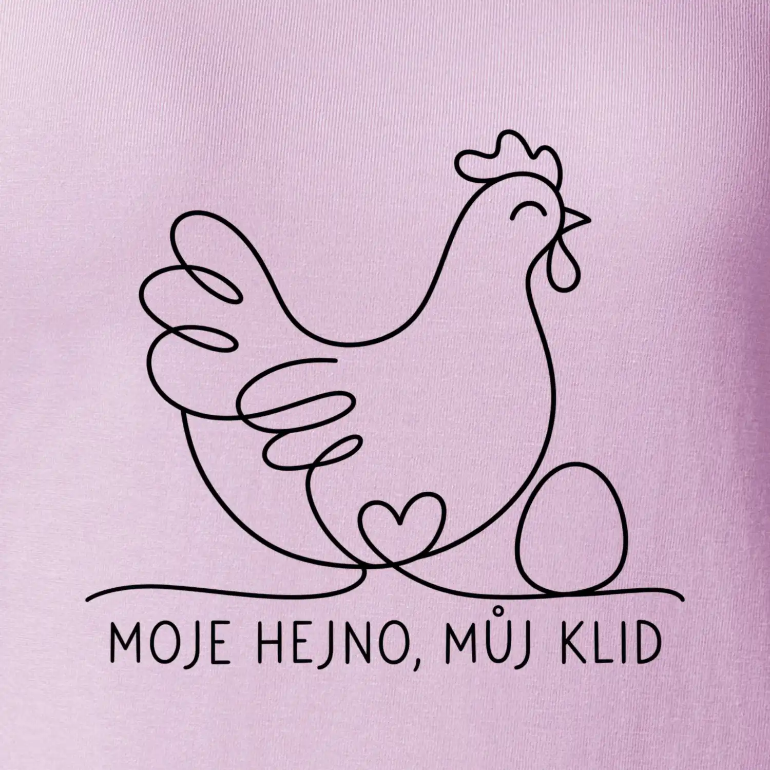 Minimalistická slepice s vejcem a srdcem