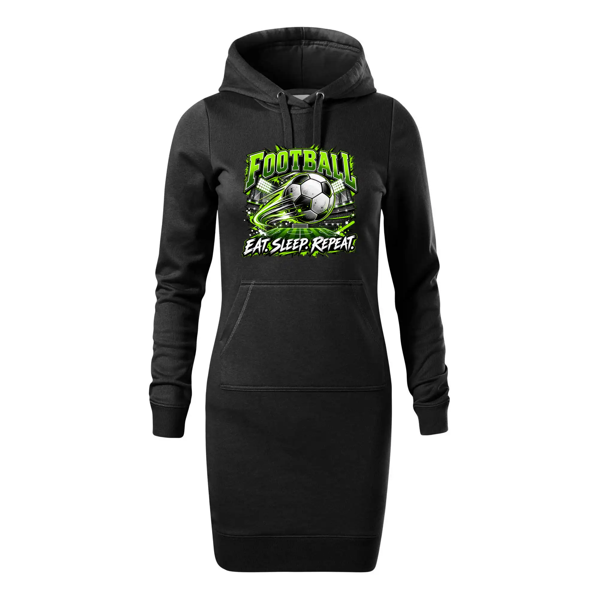 Fotbalový míč a stadion eat sleep repeat
