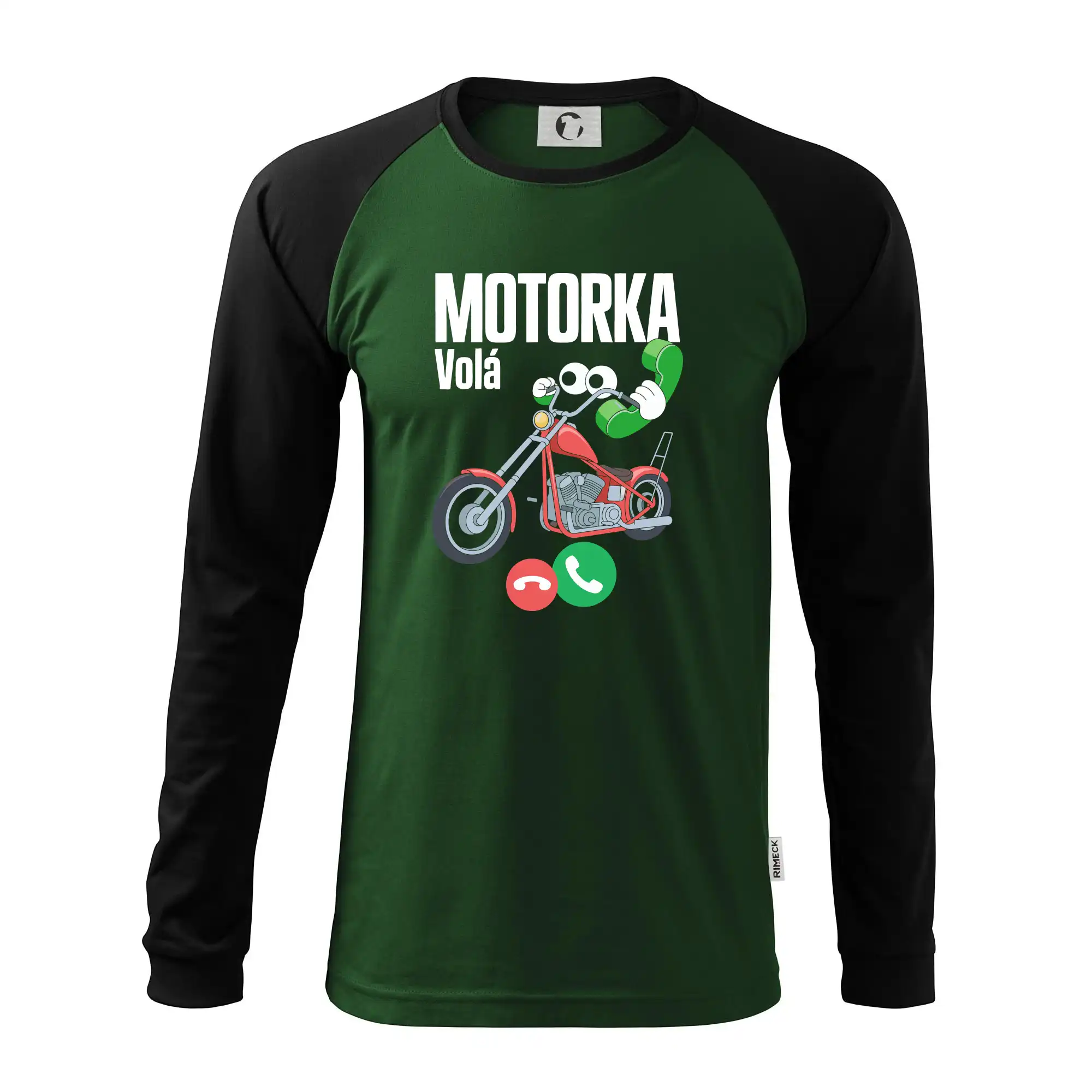 Karikatura motorka chopper volá