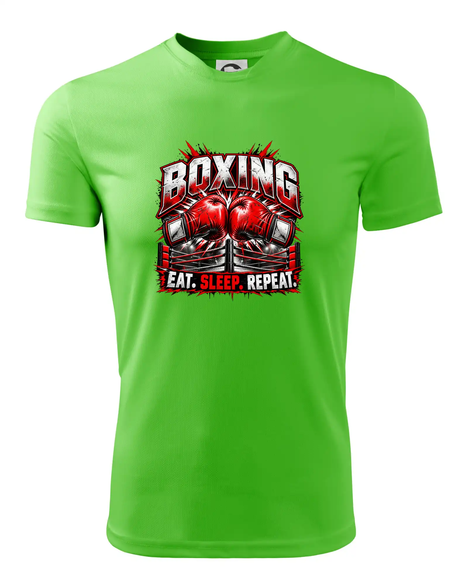 Boxerské rukavice v ringu eat sleep repeat