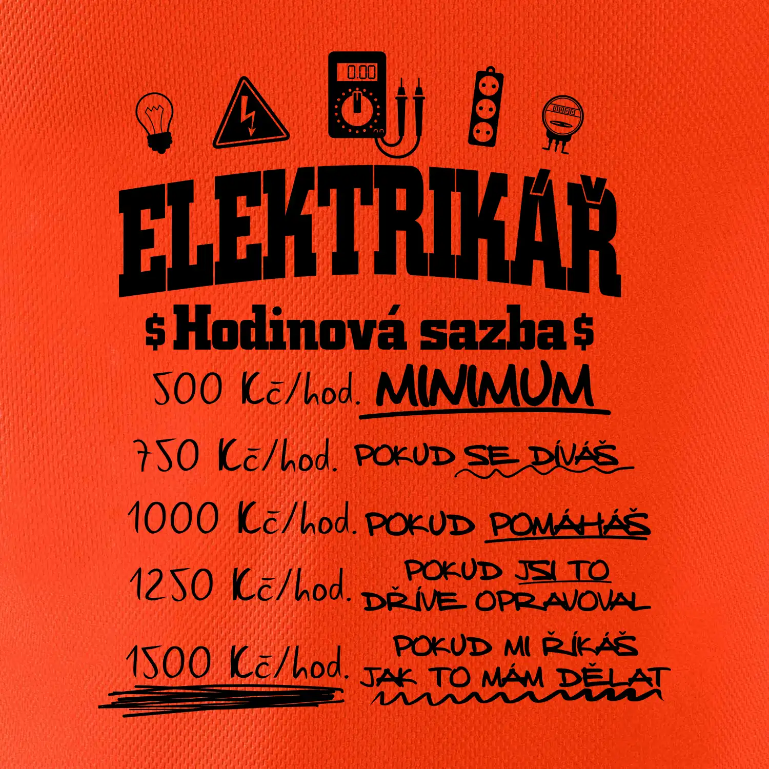 Elektrikář hodinová sazba