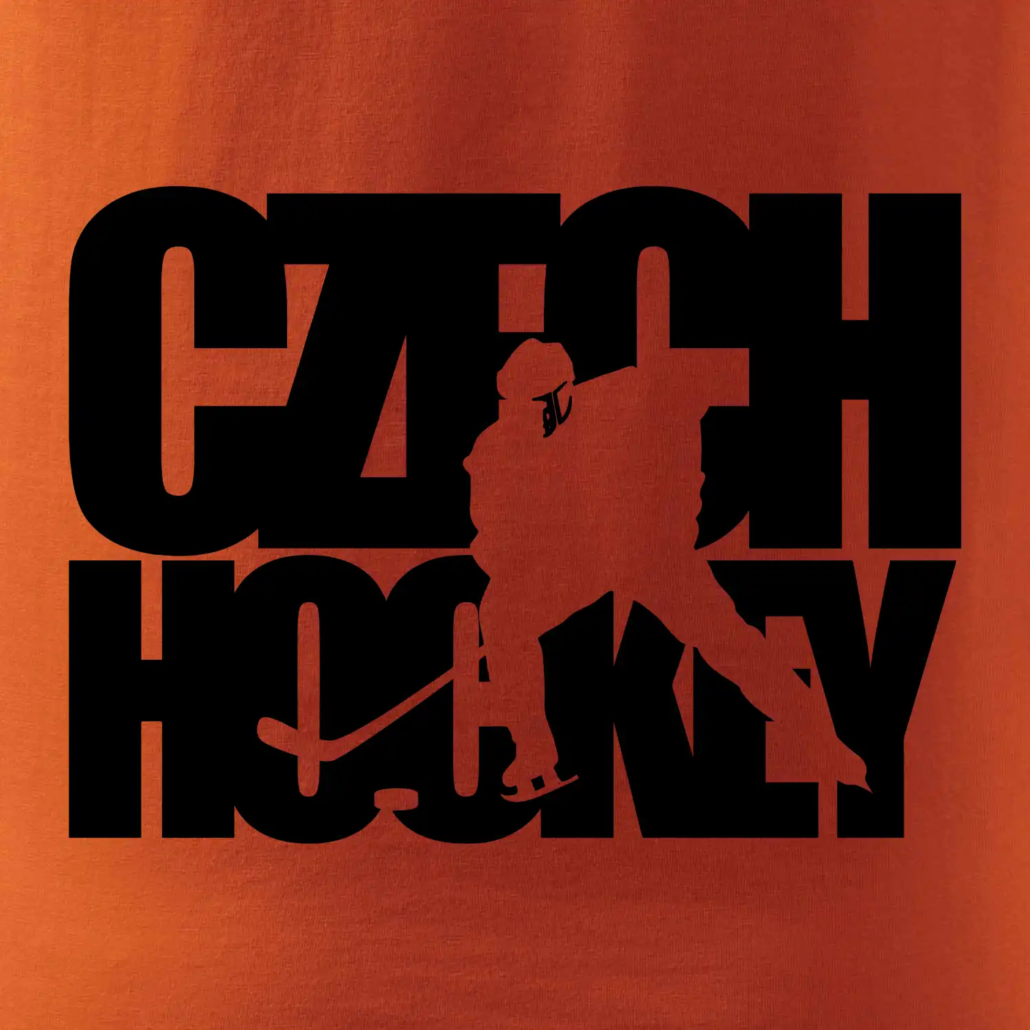 Czech hockey - nápis s hokejistou - Mistrovství světa v ledním hokeji 2026