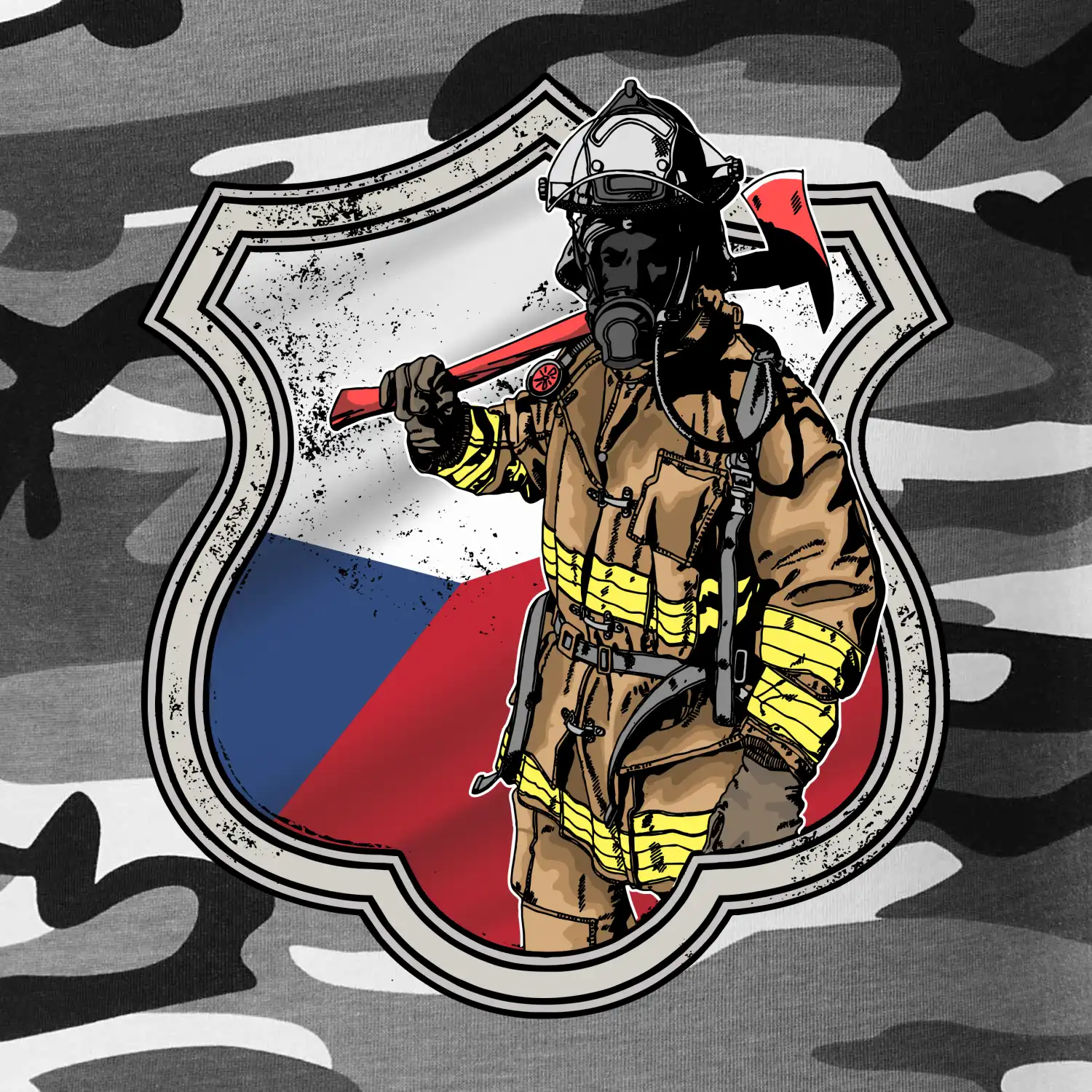 Hasič erb - Česká vlajka