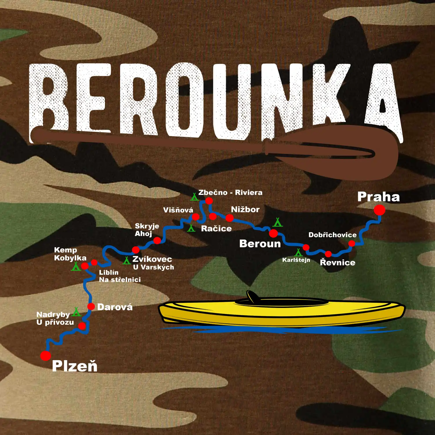 Mapa řeky Berounky