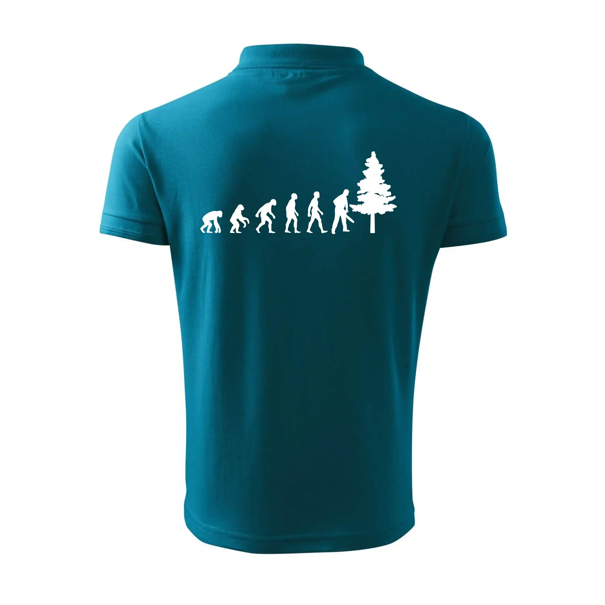 Evoluce dřevorubec - pila a strom