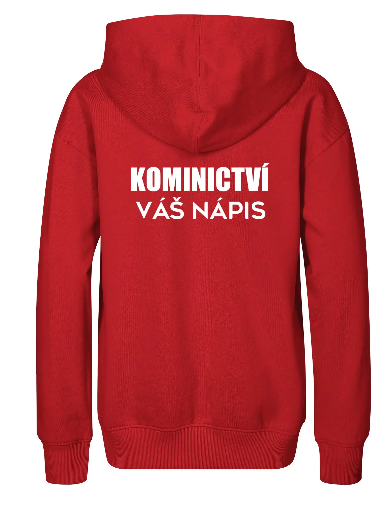 Kominík logo + nápis na zádech