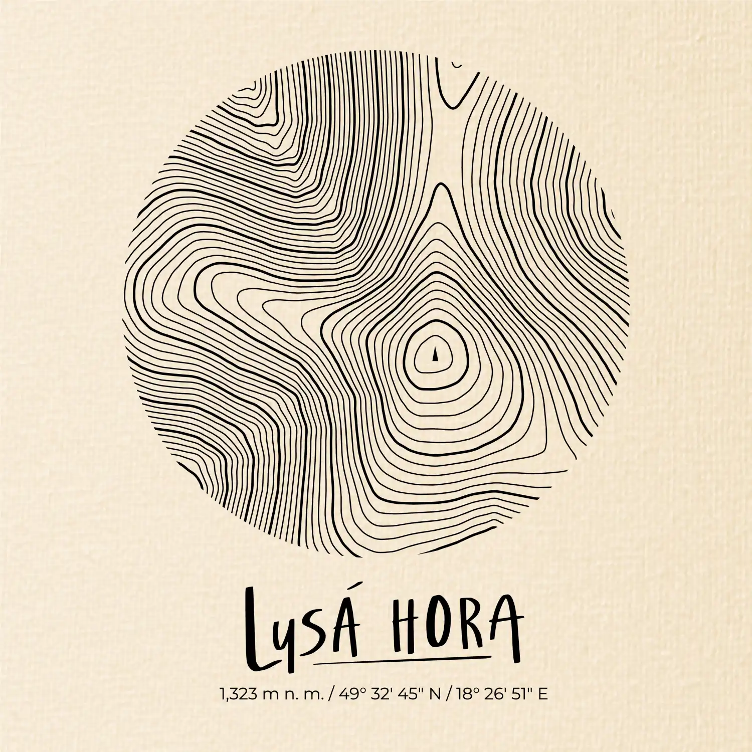 Lysá hora - vrstevnice v kruhu