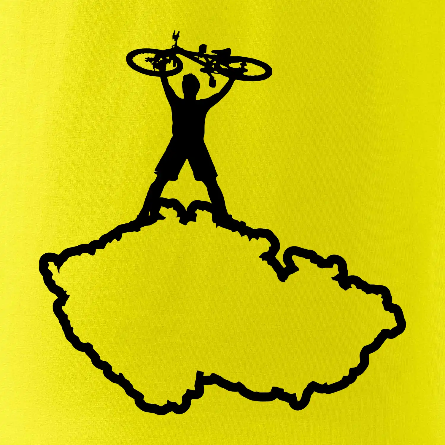 Mapa ČR - cyklista na prsou