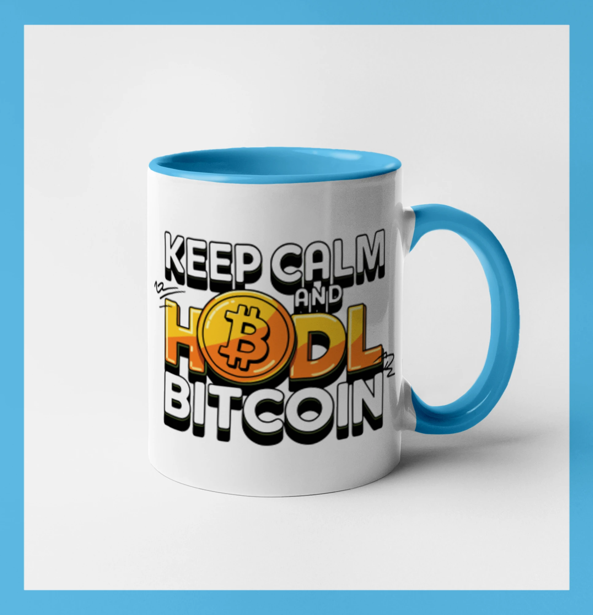 3D nápis Keep Calm and HODL Bitcoin