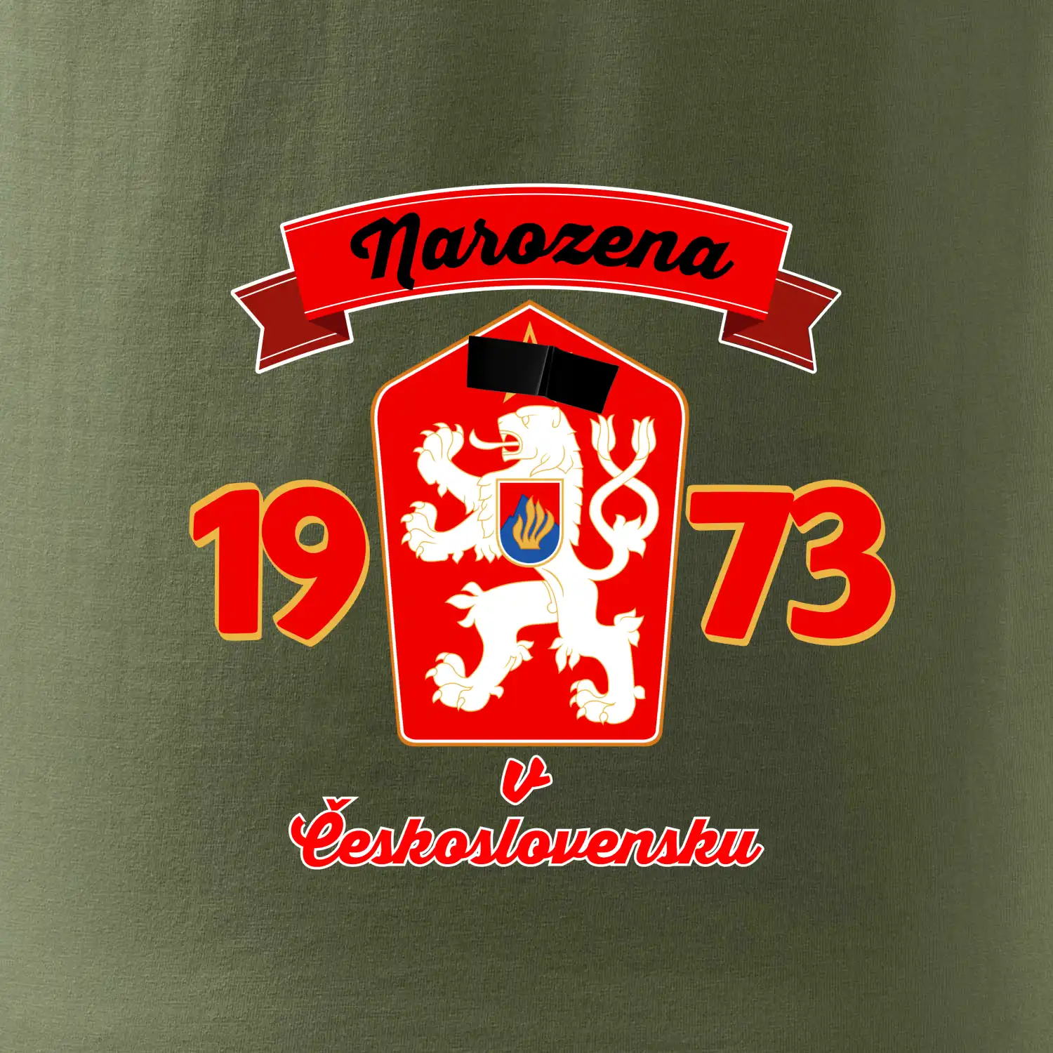 Narozena v Československu - Přelepený znak 1973