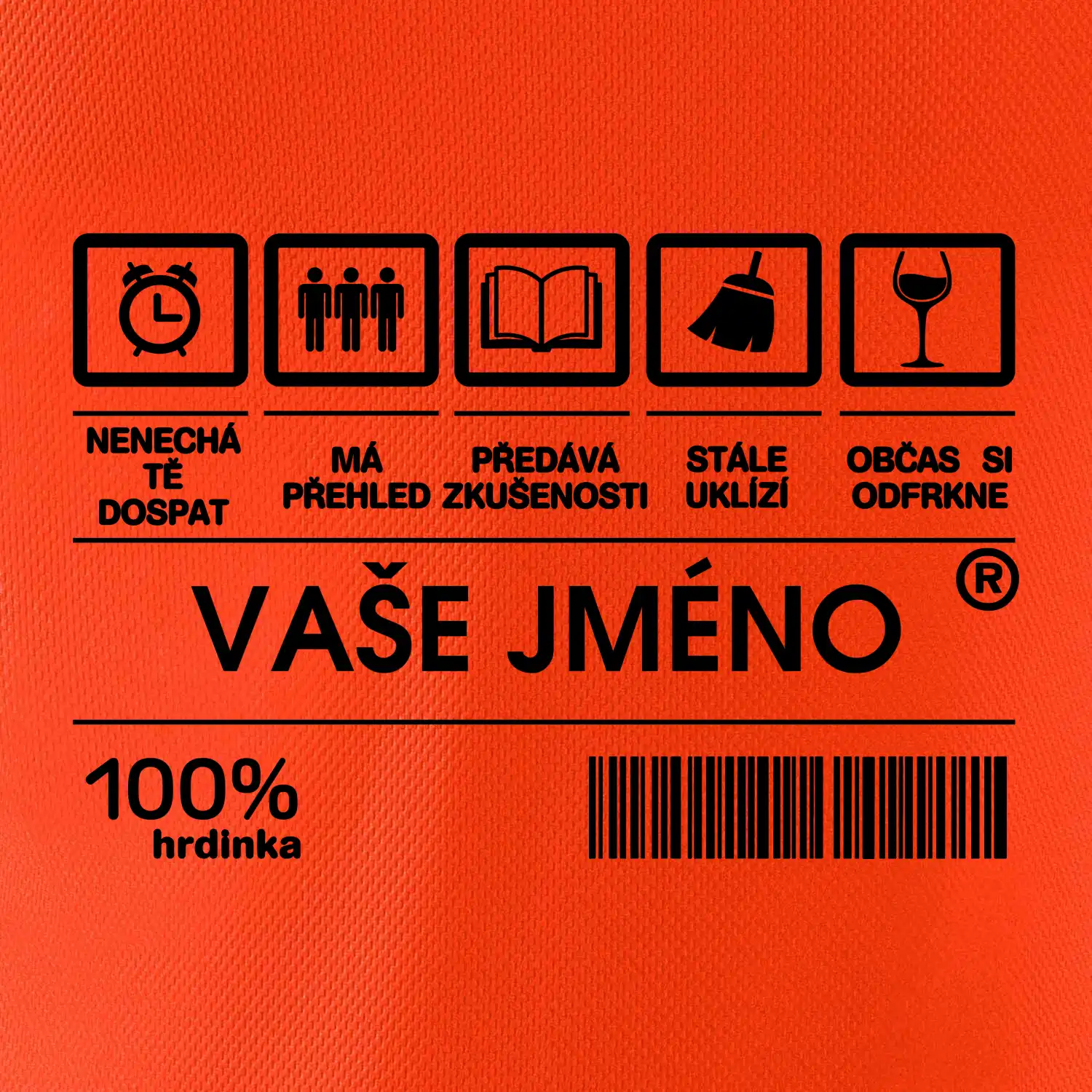 Vaše jméno - čárový kód