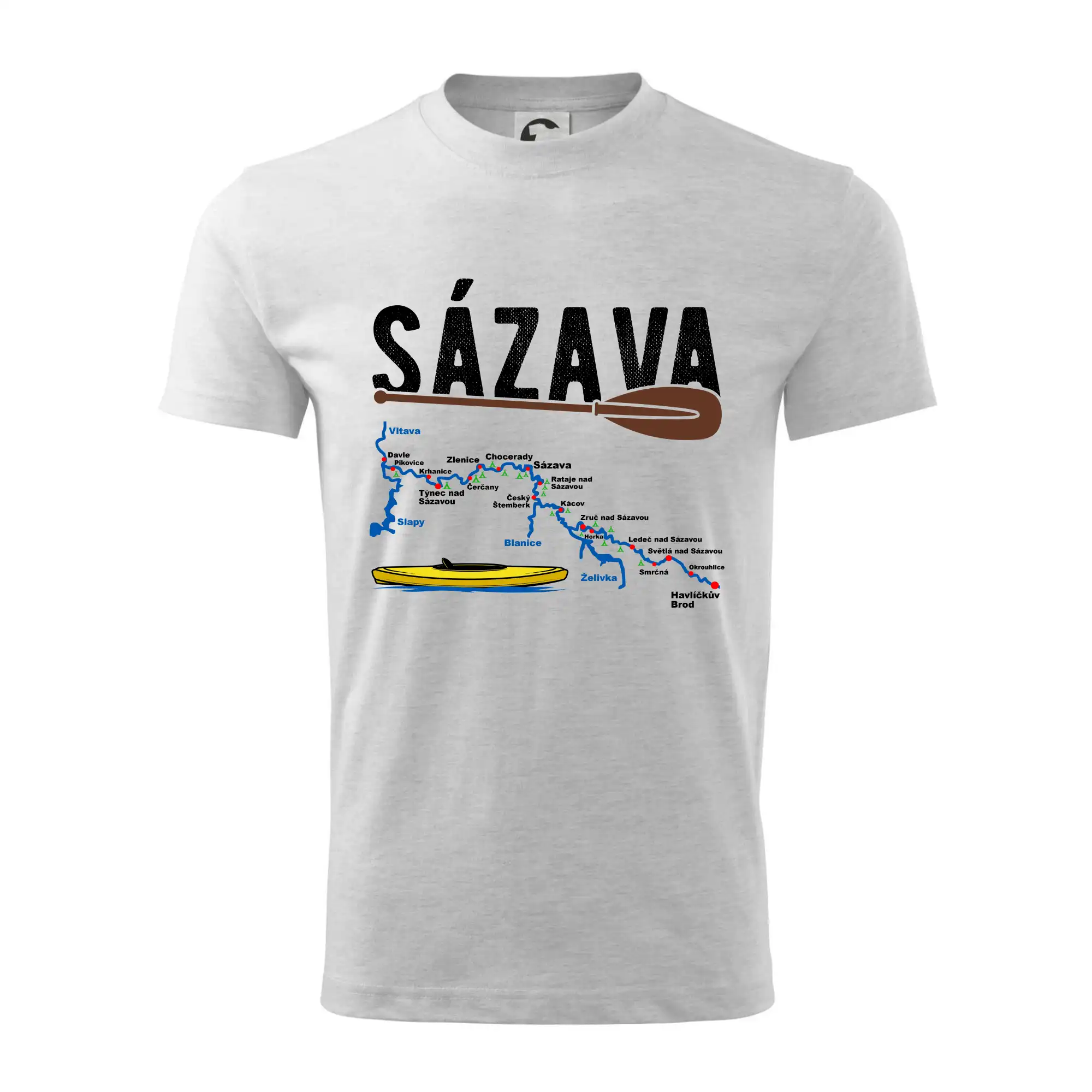 Mapa řeky Sázavy