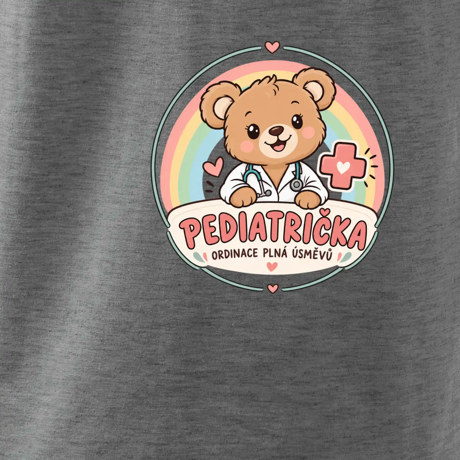 Pediatrička ordinace plná úsměvů - medvídek a duha