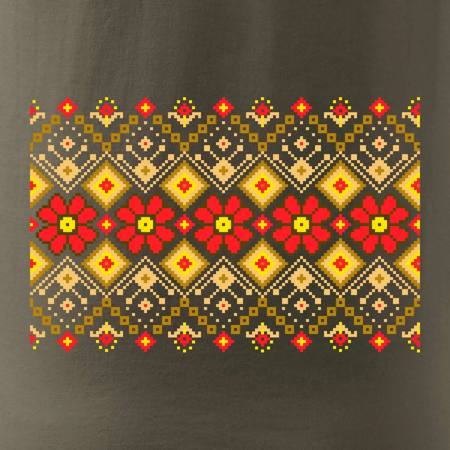 Ukrajinský vzor  - Červené květiny