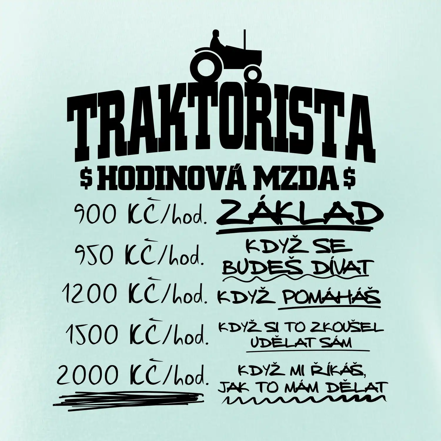 Traktorista hodinová mzda