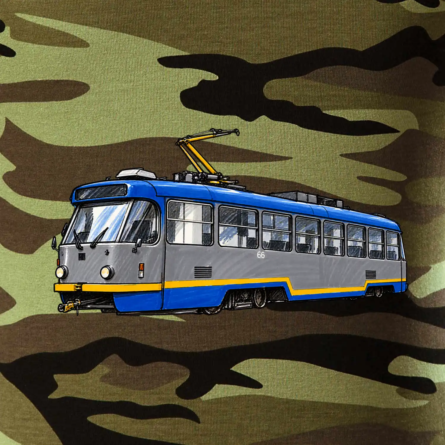 T3R SLF modrošedá kresba fixem