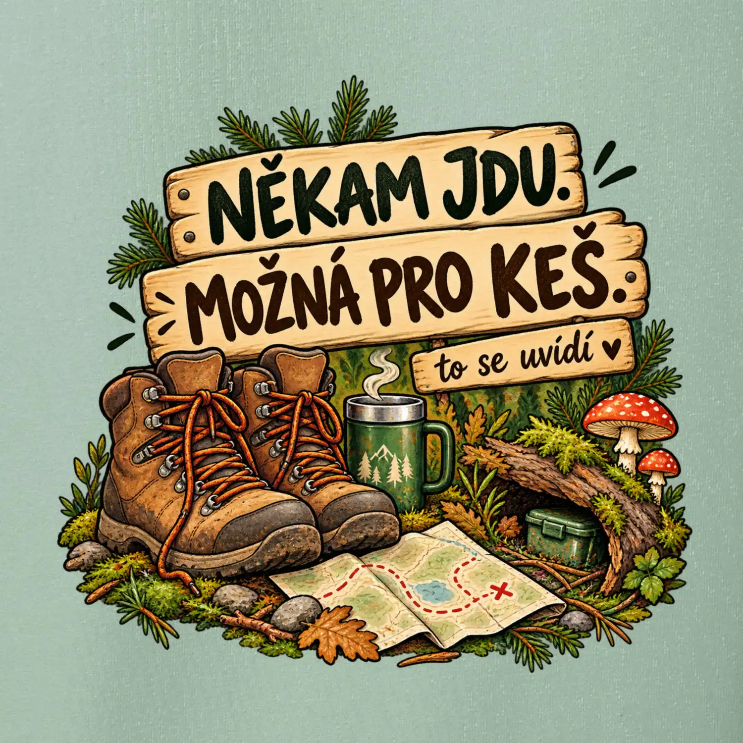 Někam jdu možná pro keš turistické boty