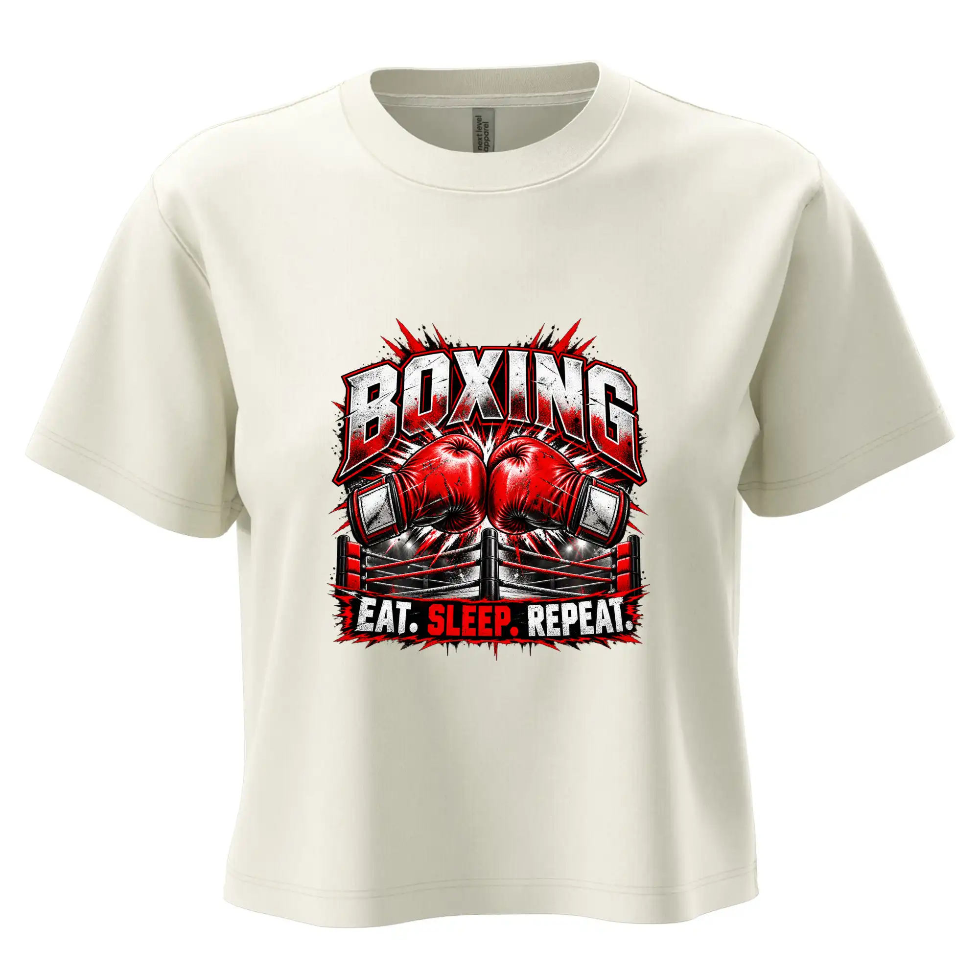 Boxerské rukavice v ringu eat sleep repeat