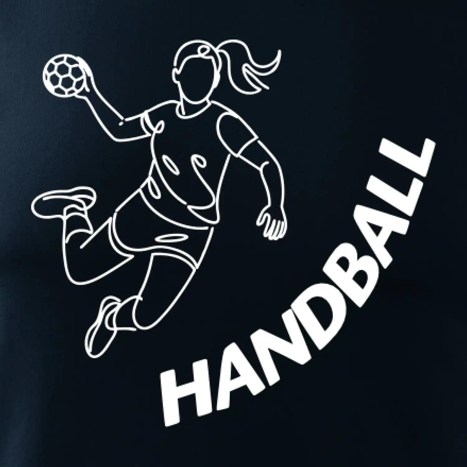 Handball nápis šikmo  - holka