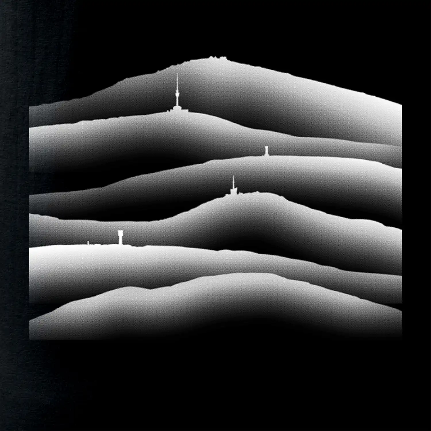 Stínované siluety Českých hor