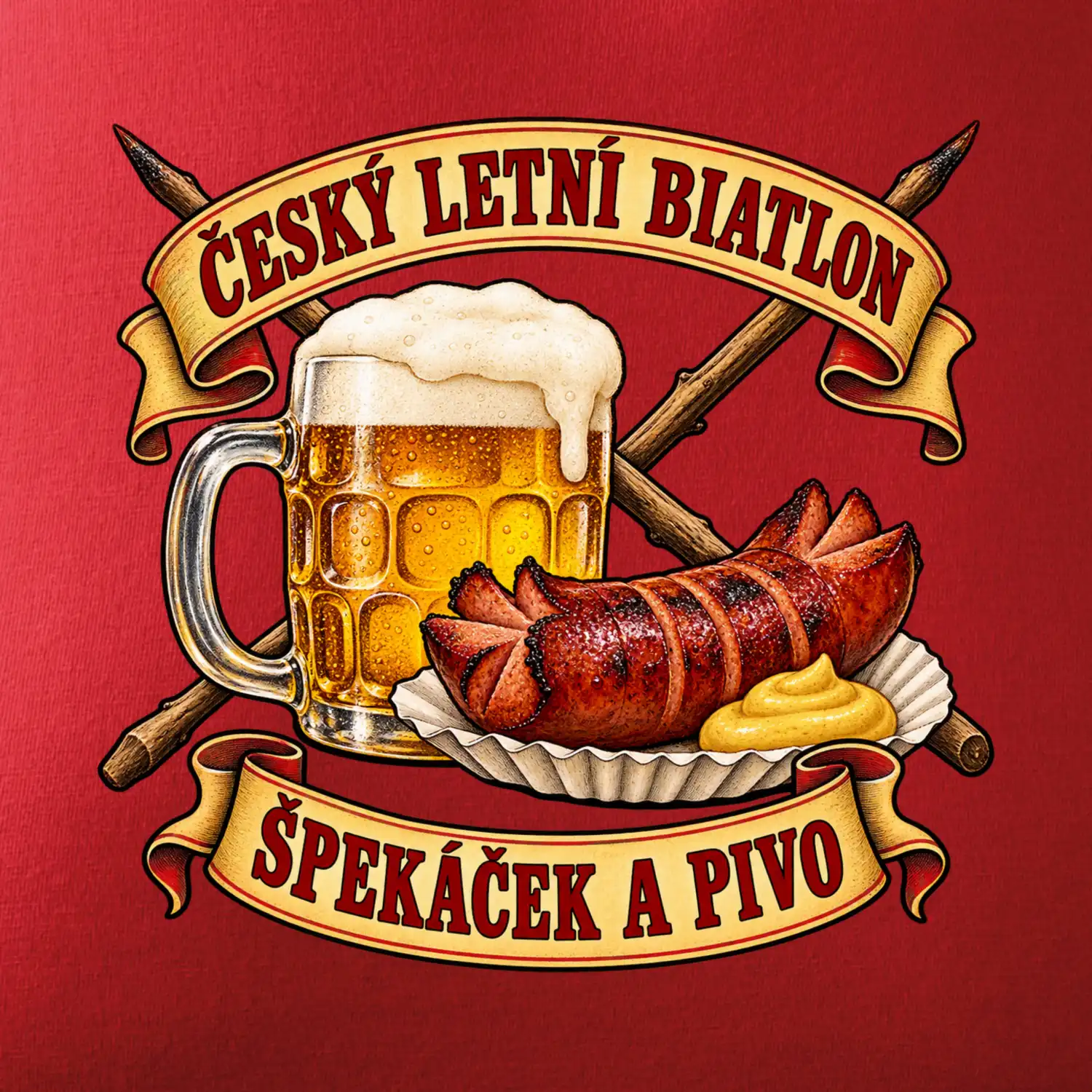 Český letní biatlon špekáček a pivo
