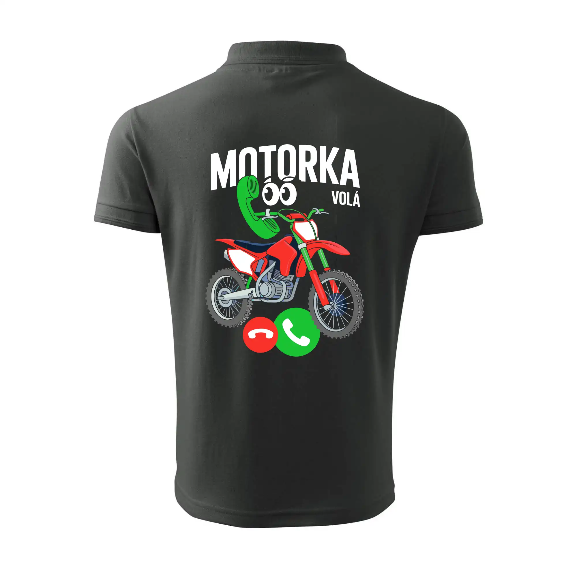 Karikatura motorka cross volá