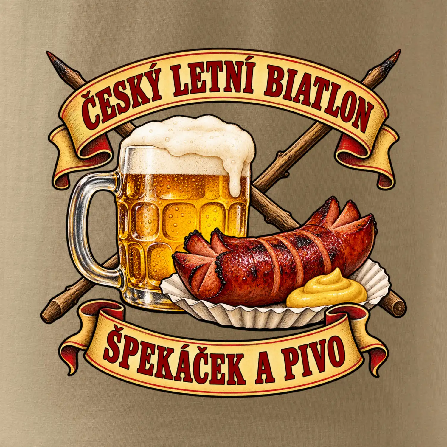 Český letní biatlon špekáček a pivo