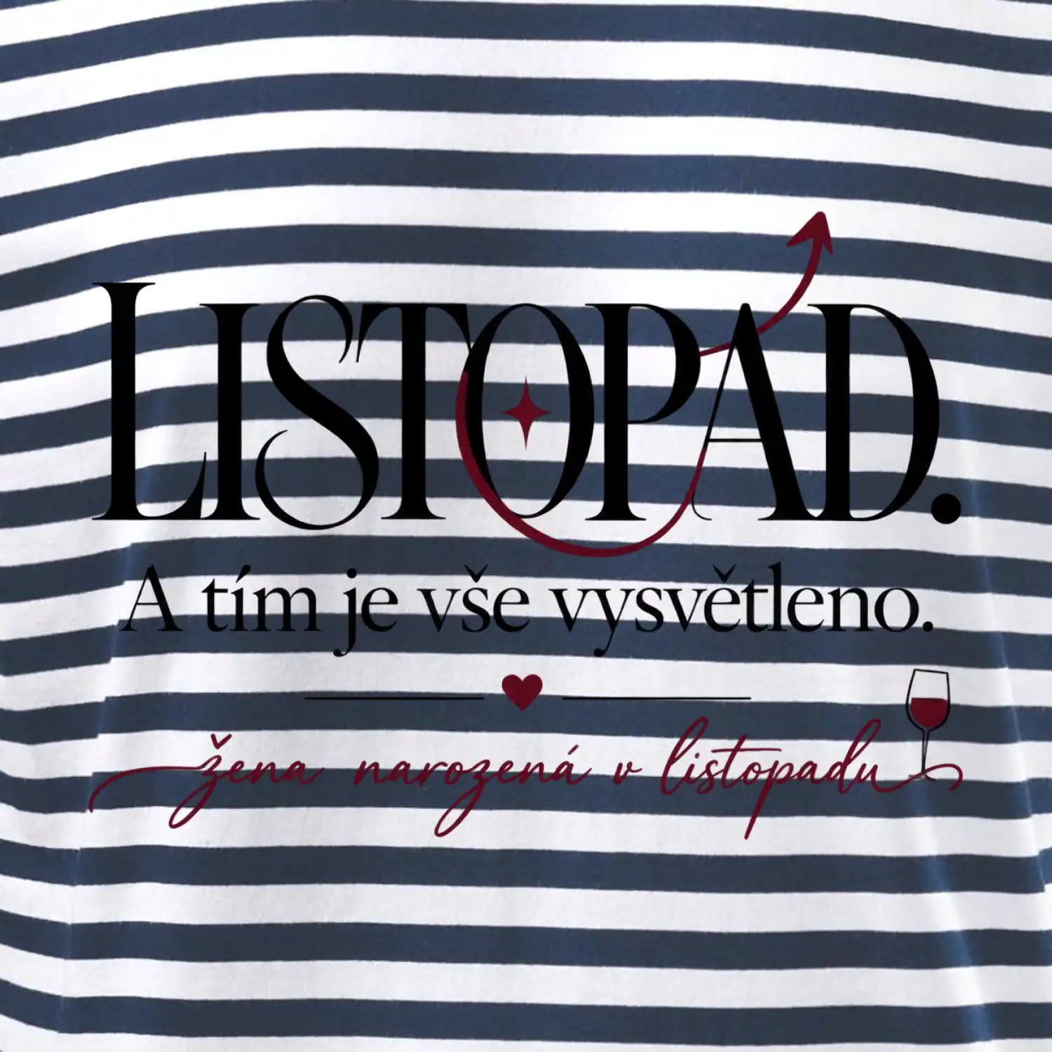 Listopad a tím je vše vysvětleno typografie s vínem