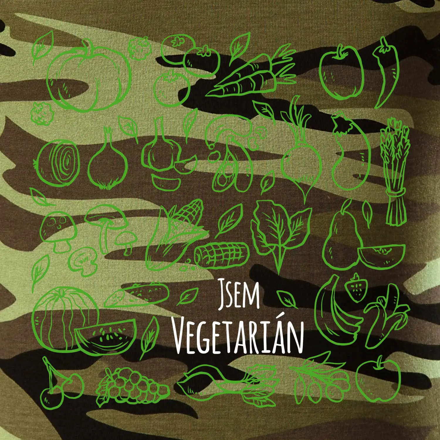 Jsem vegetarián - zelenina ve čtverci