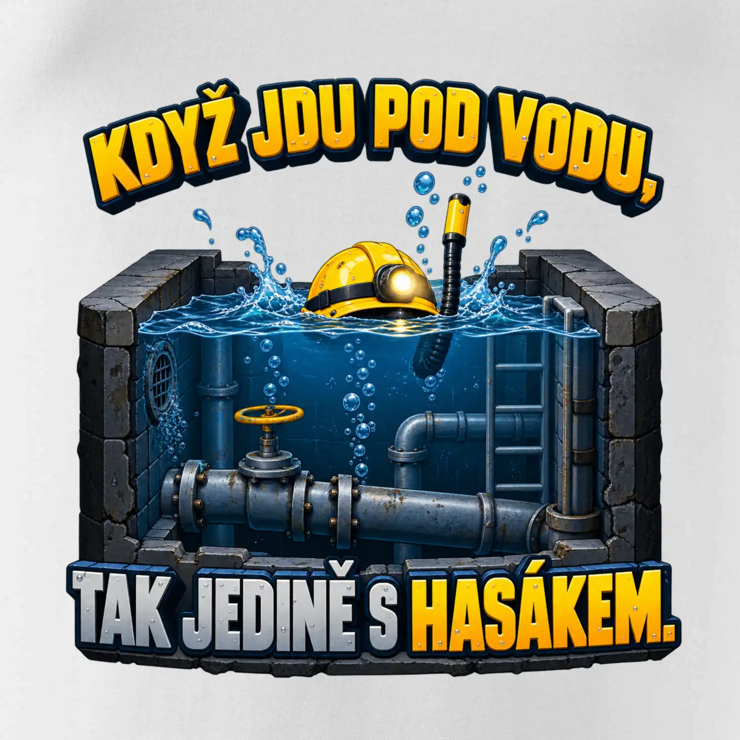 Instalatér pod vodou s hasákem