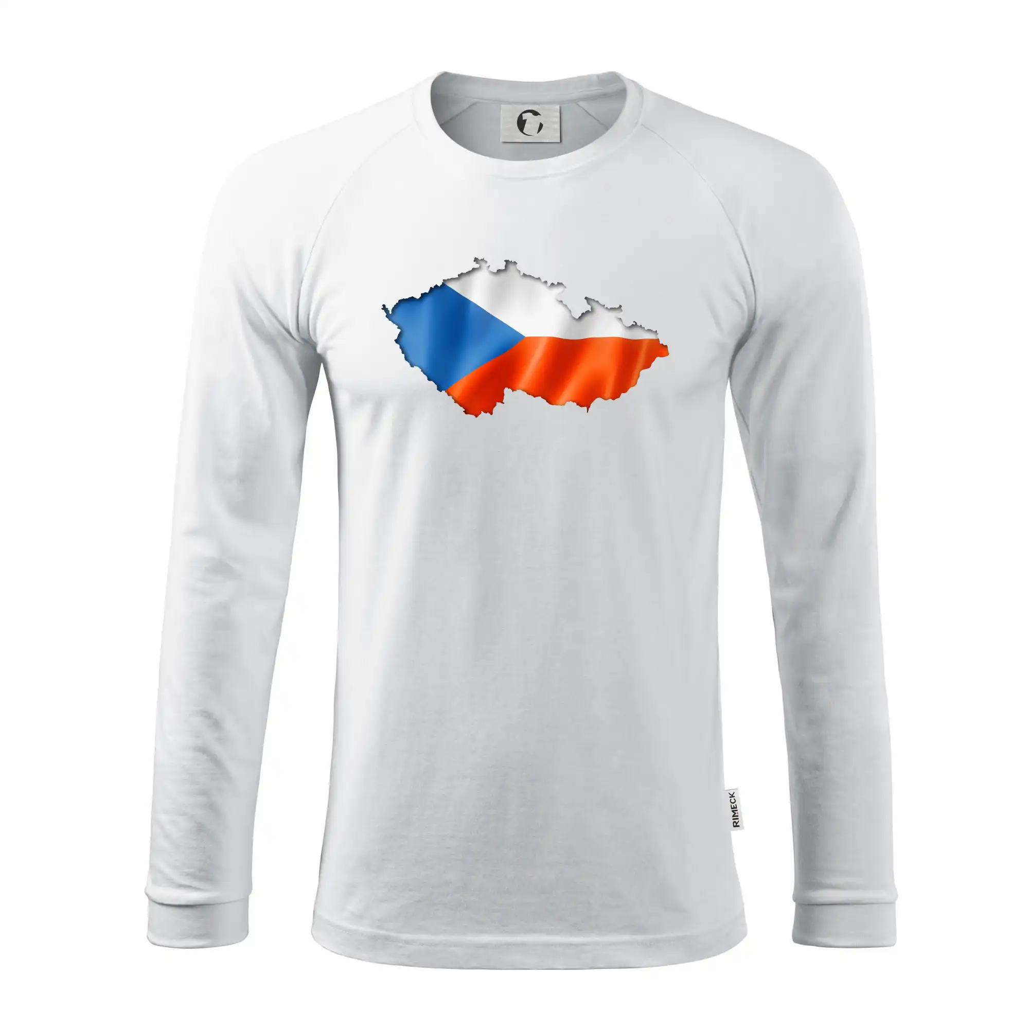 Česká vlajka v obrysu republiky