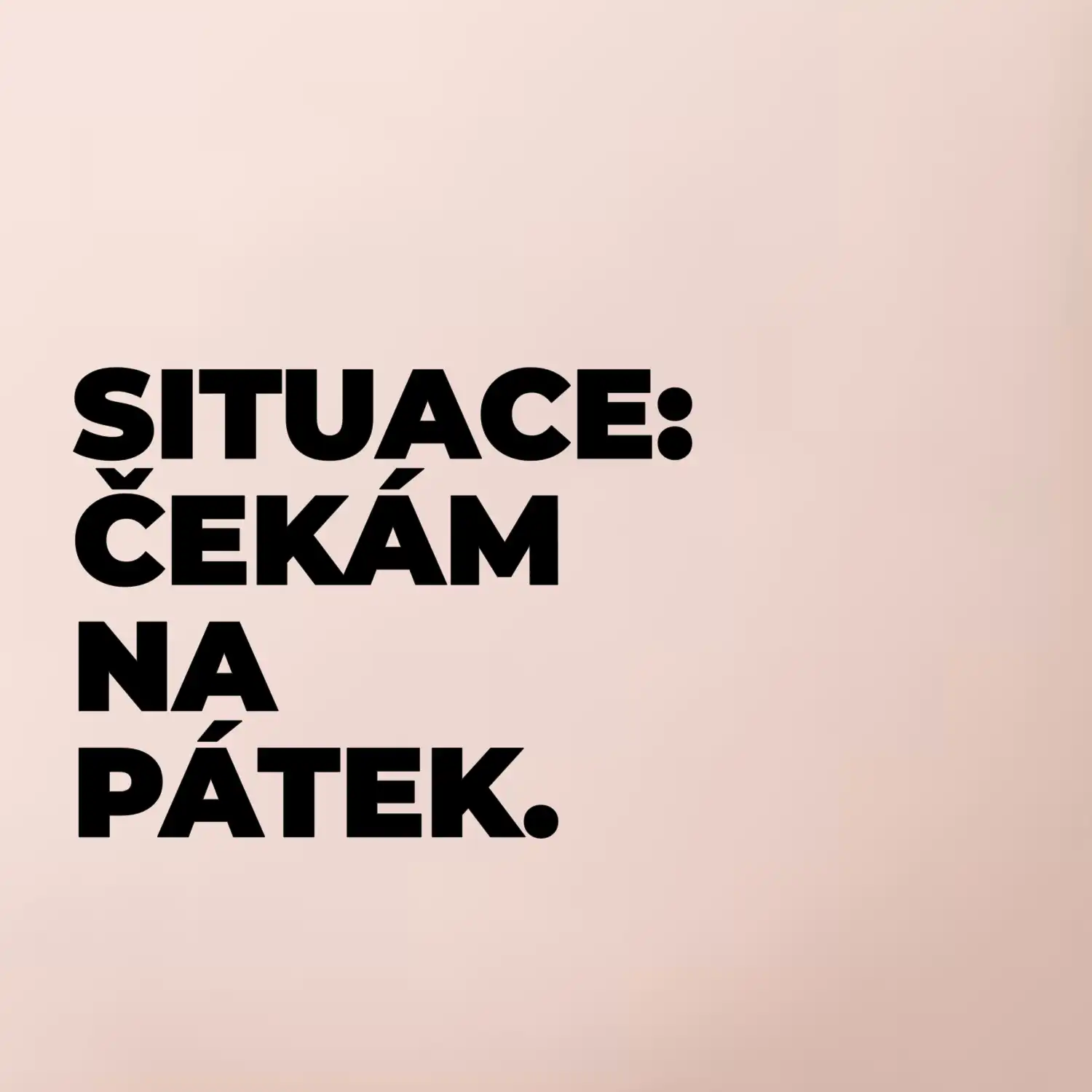 SITUACE:  ČEKÁM NA PÁTEK.