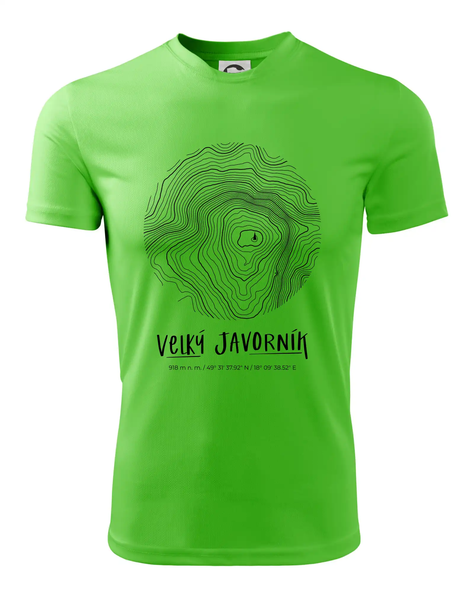 Velký Javorník - vrstevnice v kruhu