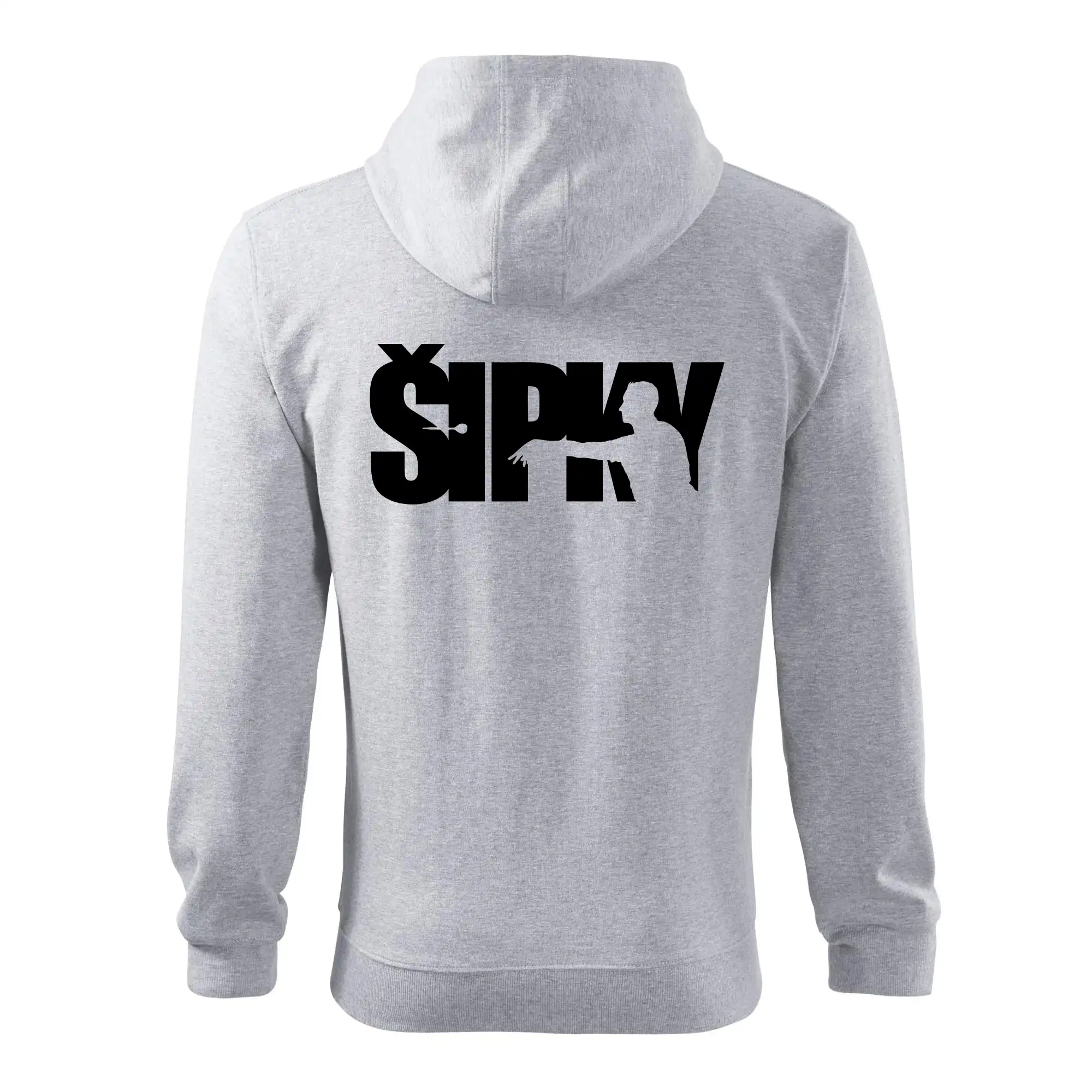 Šipky - nápis se šipkařem