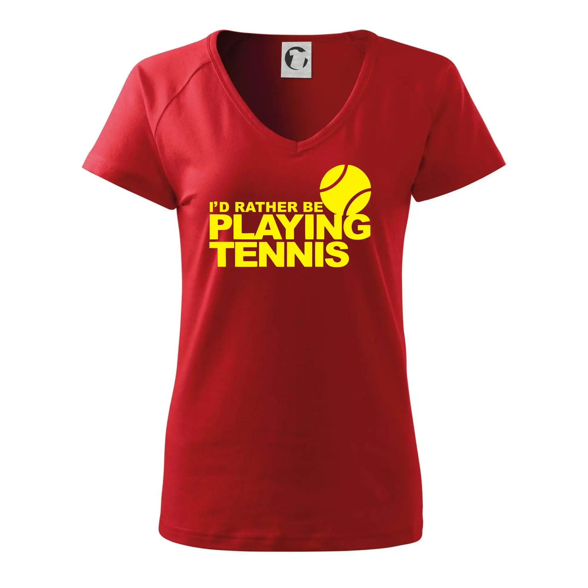 Playing tennis