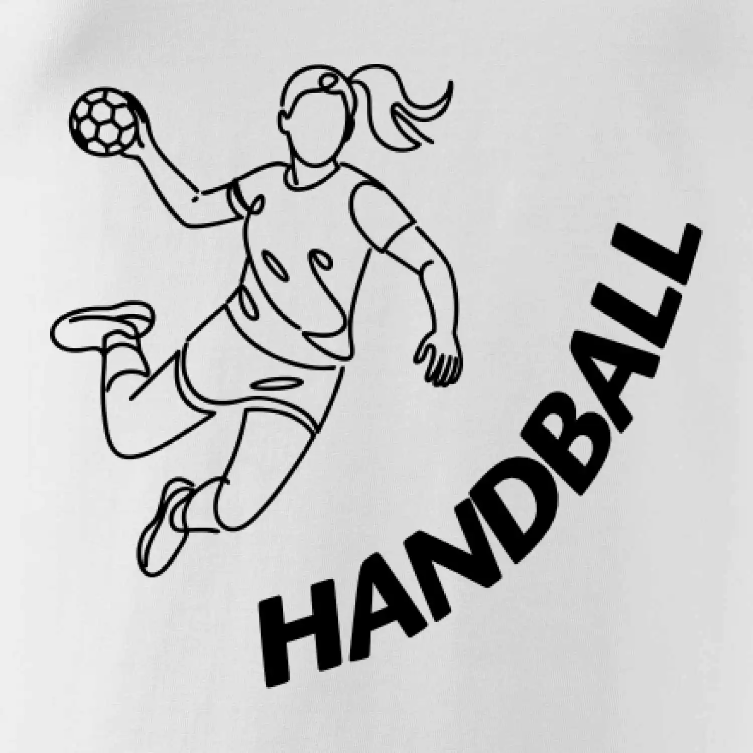 Handball nápis šikmo  - holka