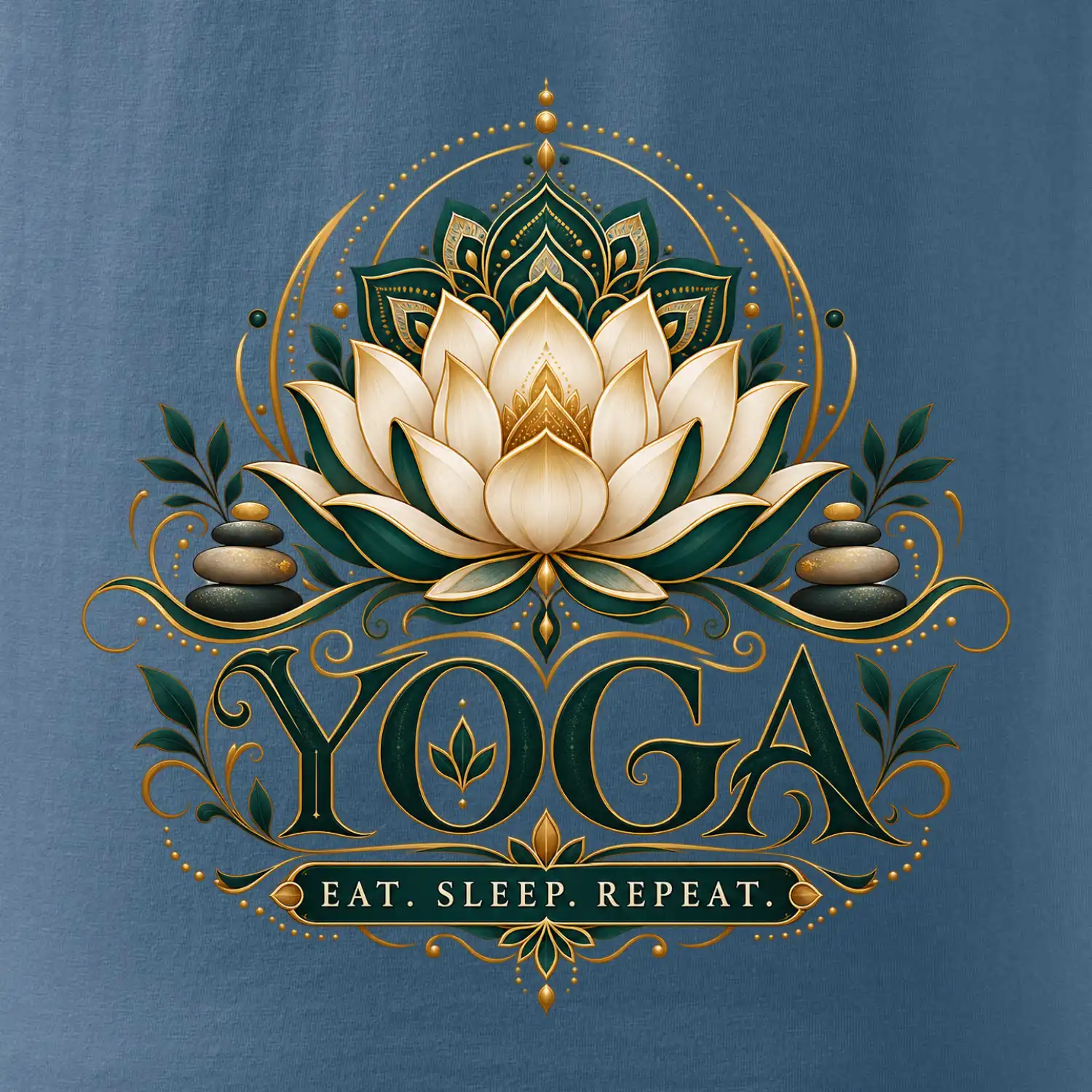 Jógový lotos a mandala eat sleep repeat