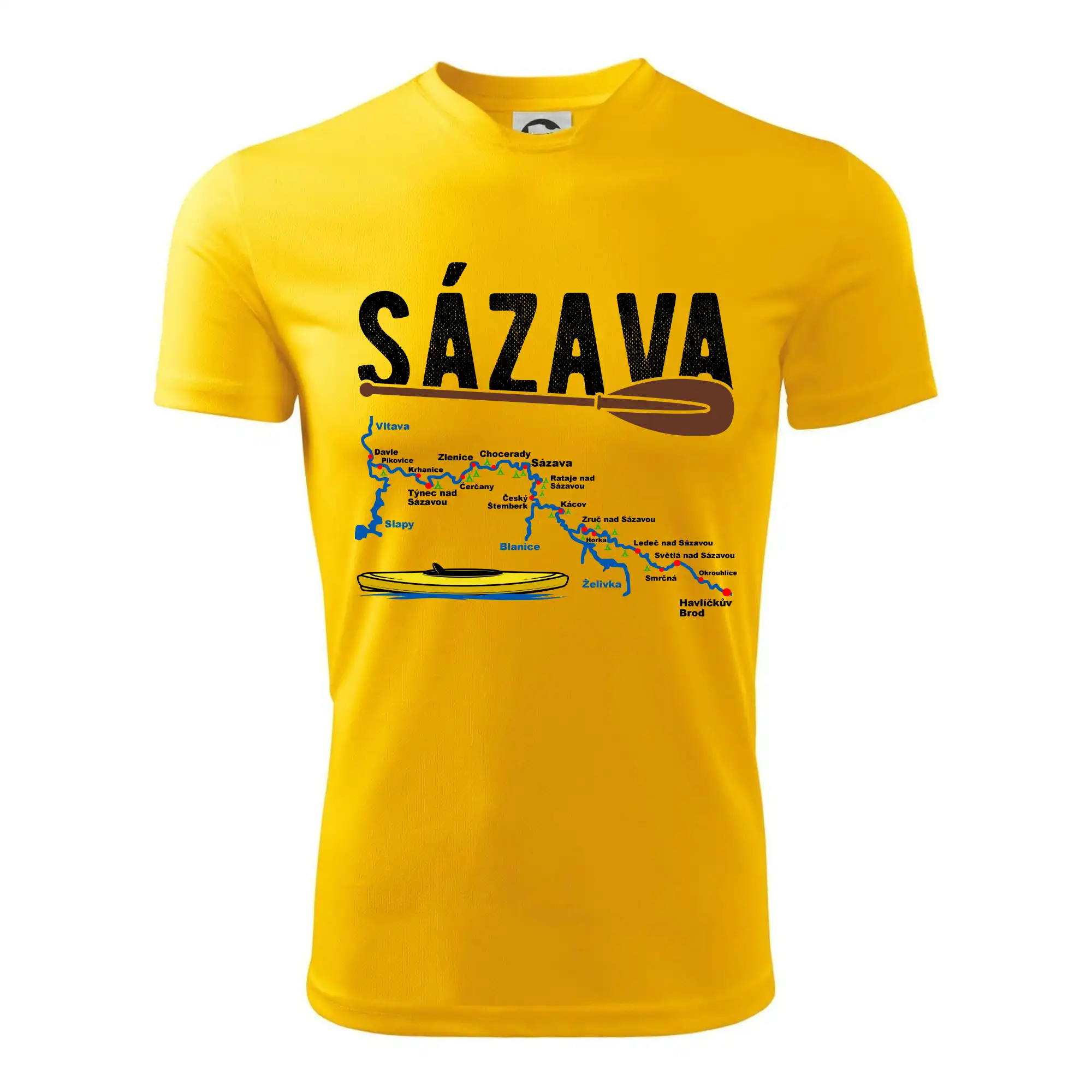 Mapa řeky Sázavy