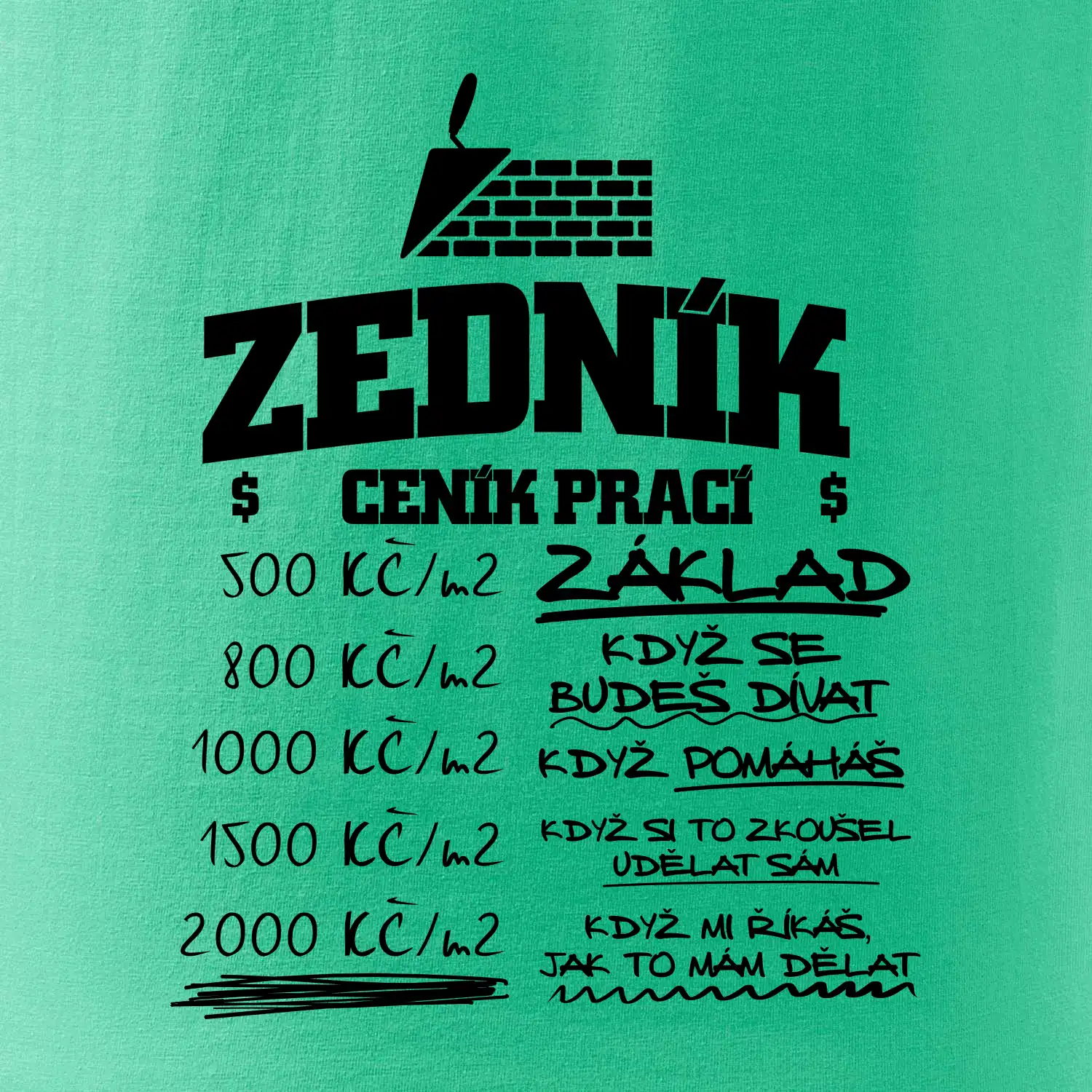 Ceník zedníka - cena za metr
