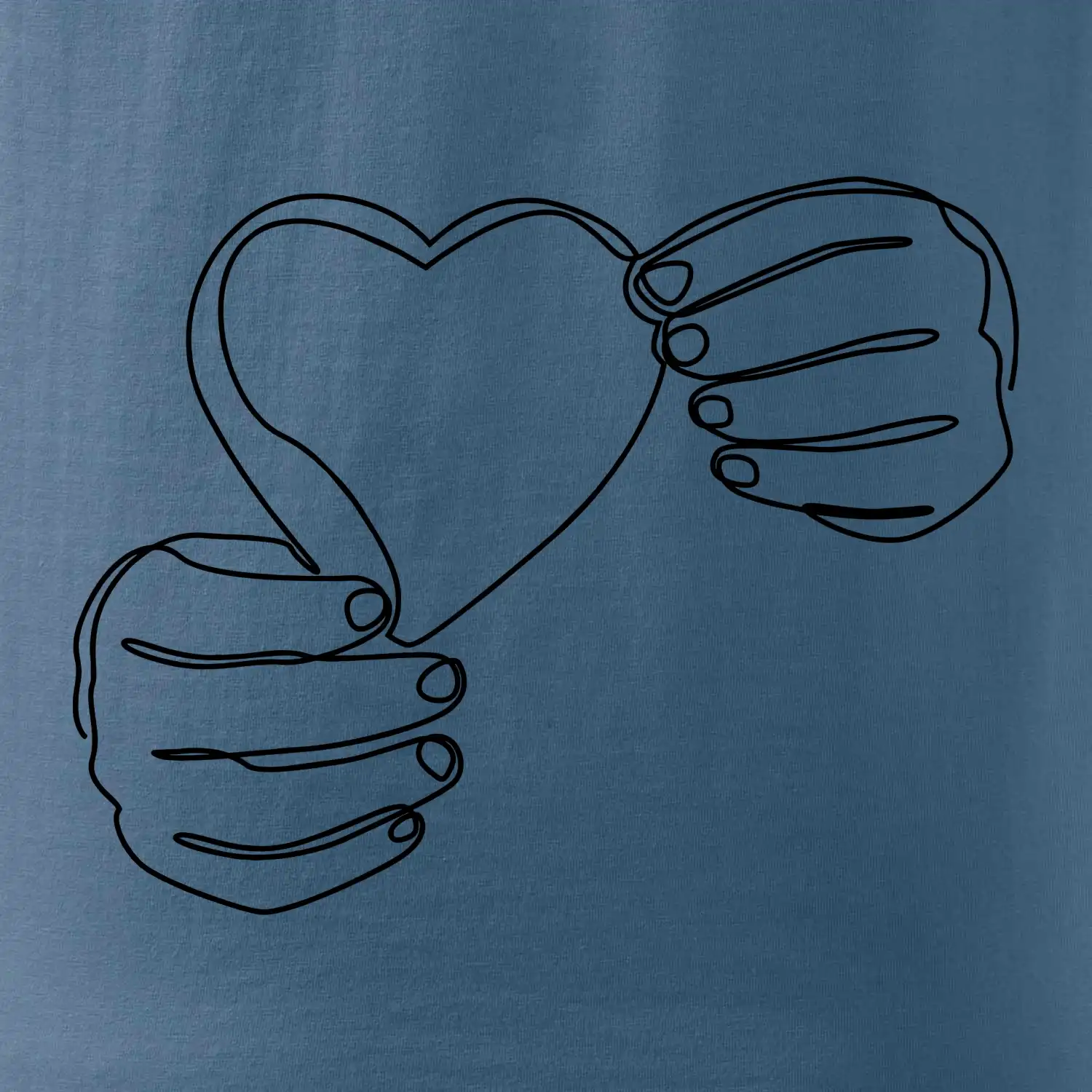 Ruka držící srdce  jedním tahem