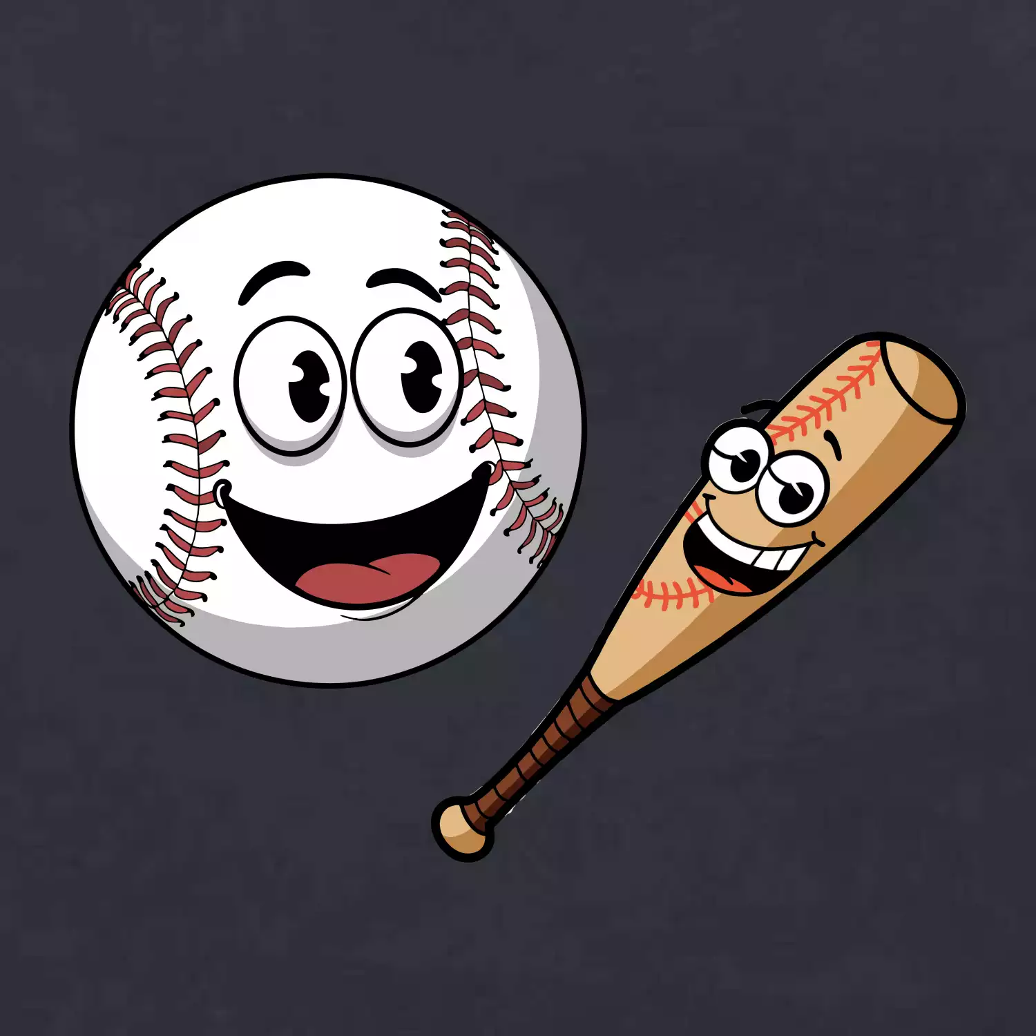 Parové triko - baseballová pálka a míček