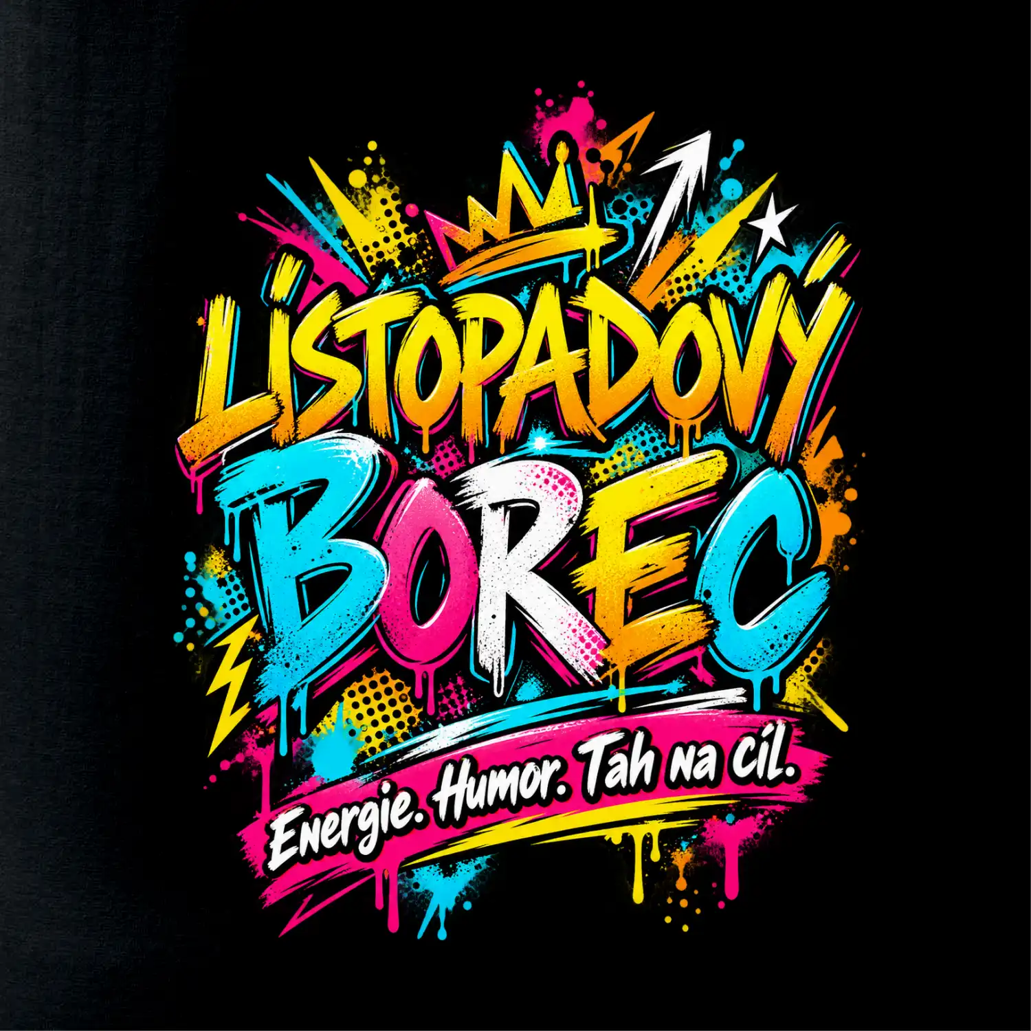 Listopadový borec barevné graffiti a energie
