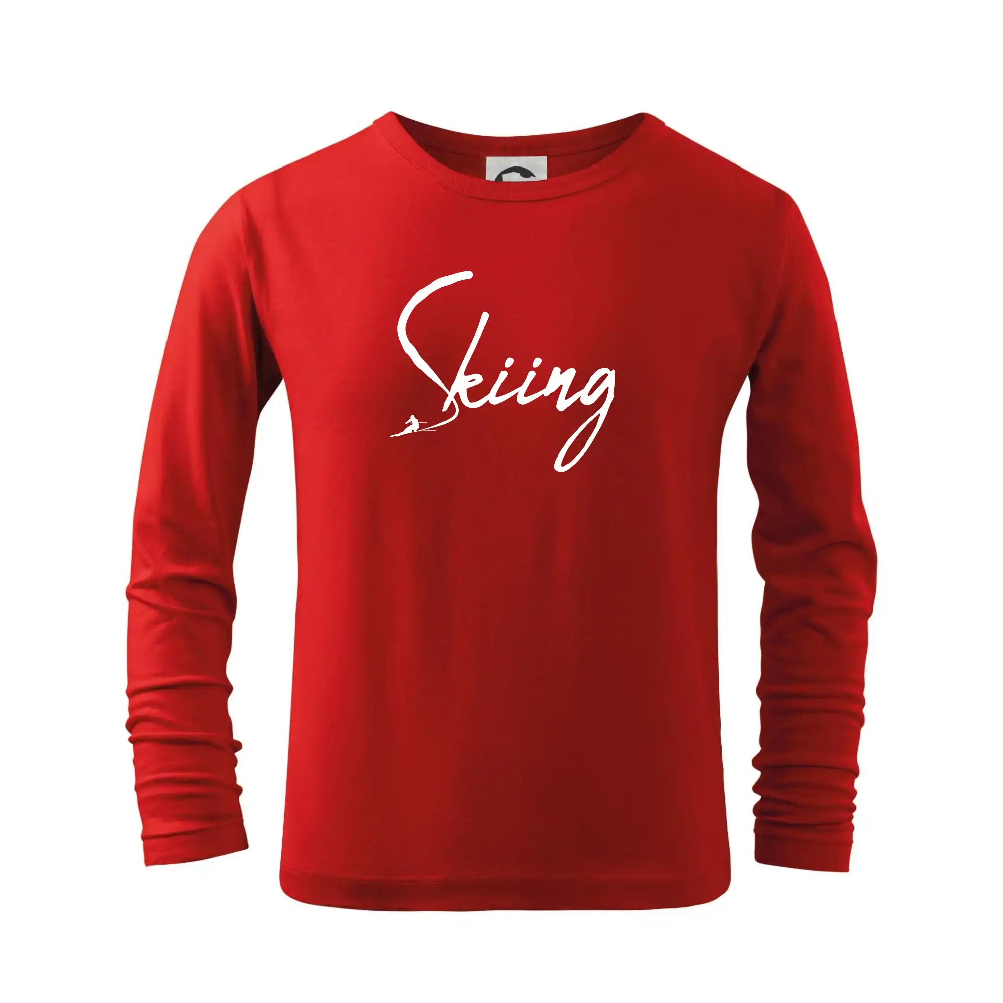 Skiing nápis lyžař
