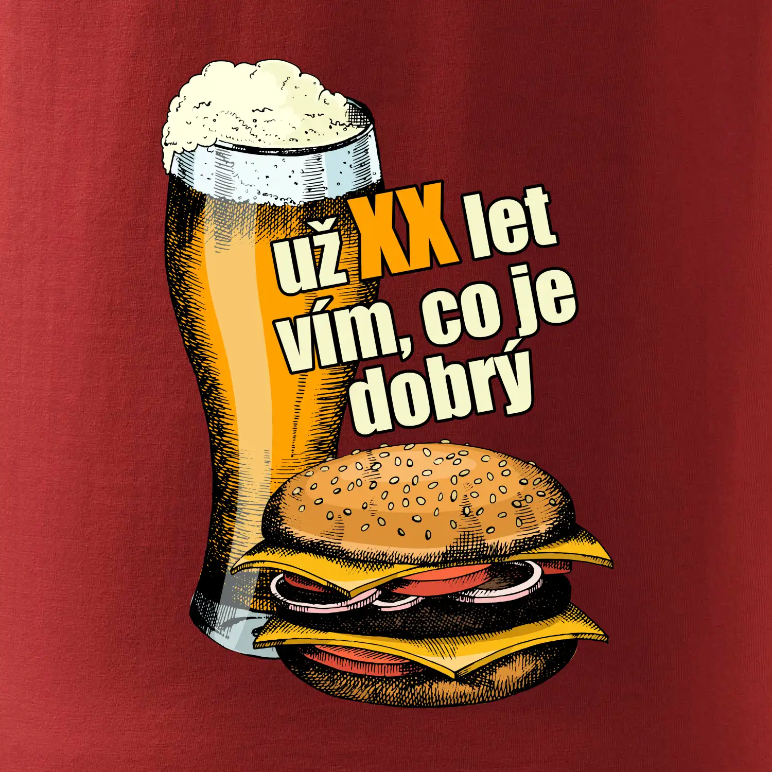 Pivo a burger vím co je dobrý